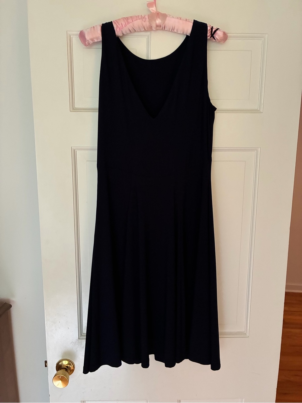 Ralph Lauren Sleeveless V-Neck Black Midi Dress